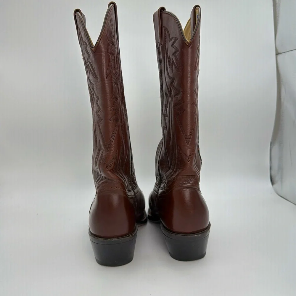 HERITAGE WEST - Vintage Cowboy Brown leather‎ Rodeo western boots USA size 8D